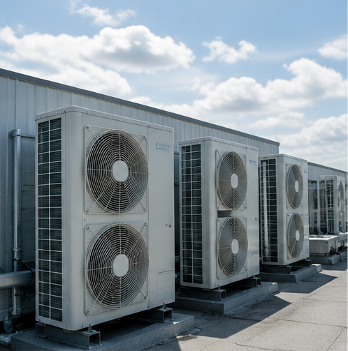 Reliable rooftop HVAC units delivering year-round comfort and efficiency.